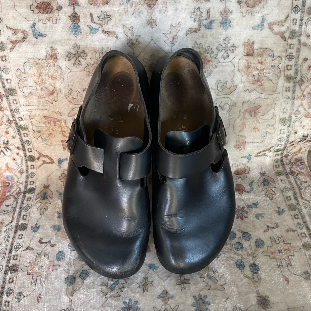 Birkenstock Black Leather Mules
